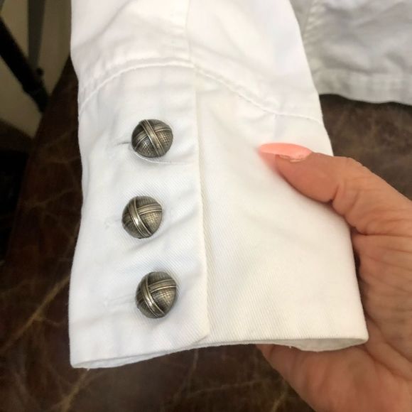 Polo USA Jeans white double breasted jean jacket S - Picture 3 of 7
